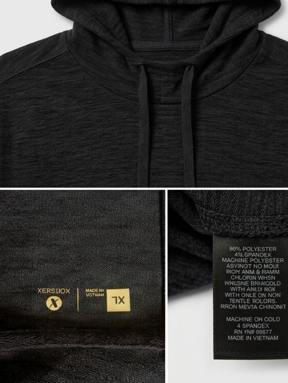 Xersion Black Hooded Poncho